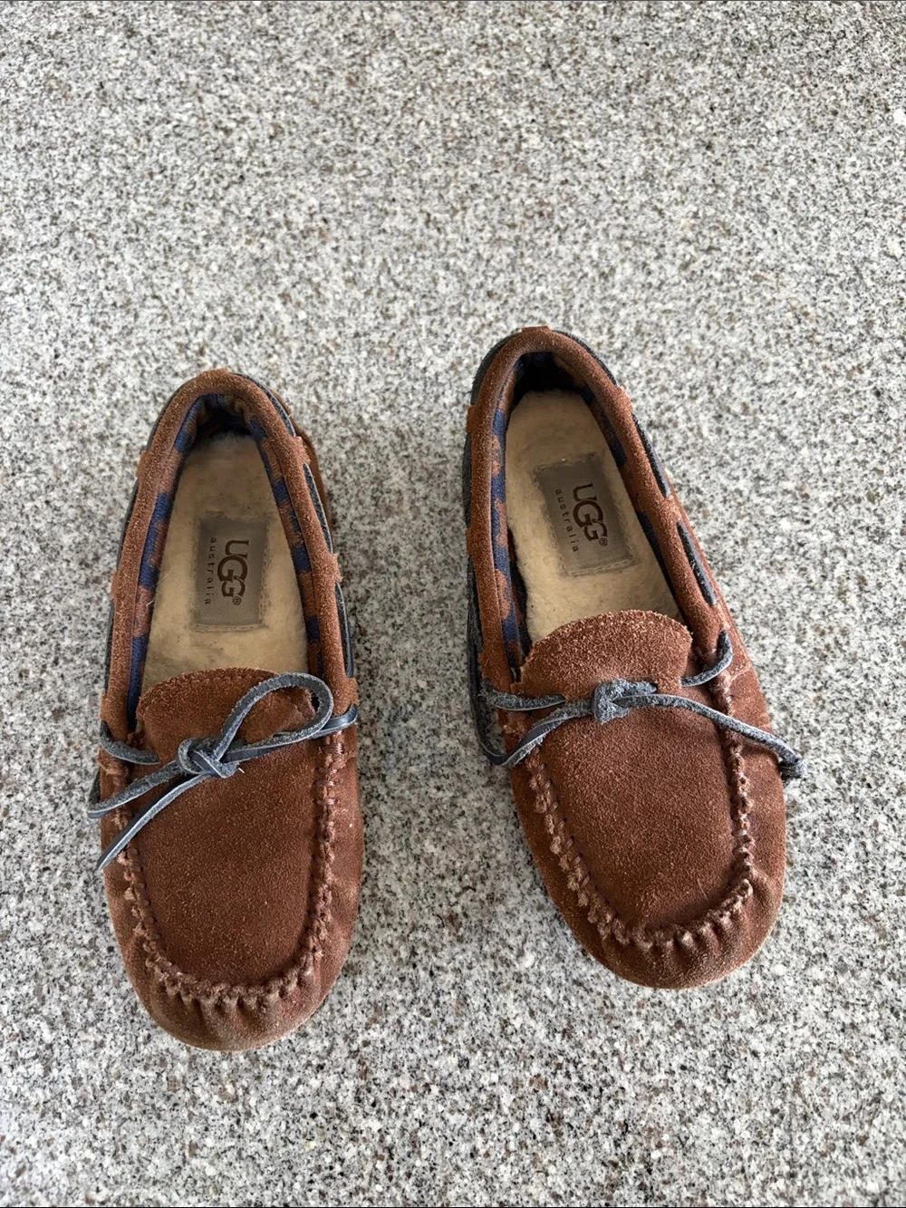 UGG kids Chestnut Suede Moccasin Slip-Ons
